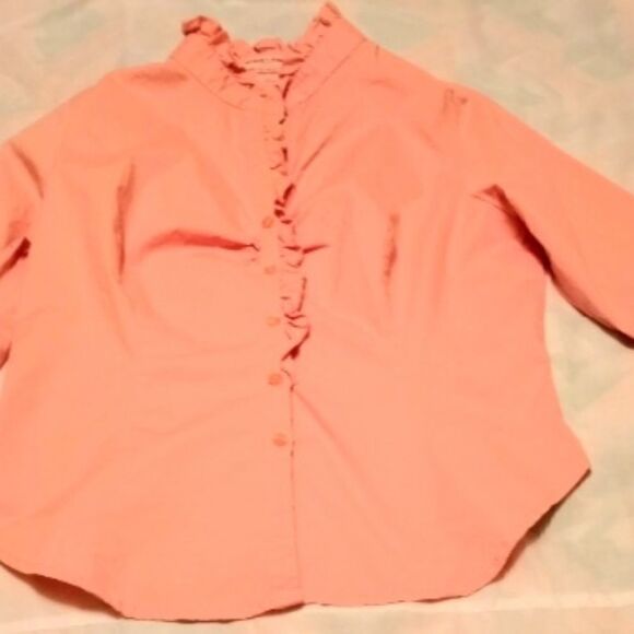 Guess Jeans Stretch Button Up Longsleeves Ruffle S - Picture 1 of 7